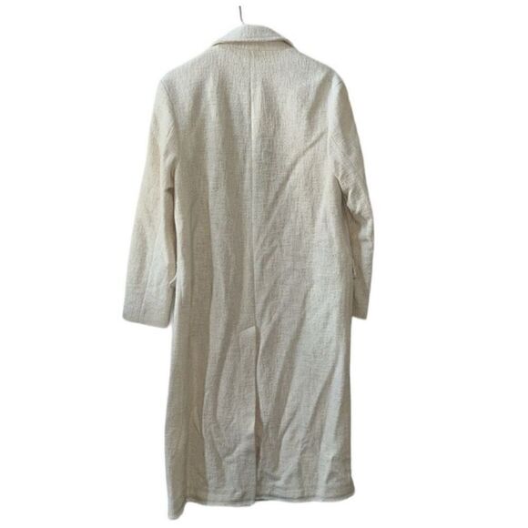 Zara Cream Textured Oversized Long Coat(XS) - Picture 5 of 10